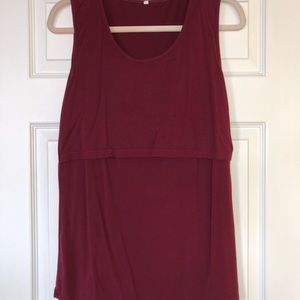 Maroon Nursing Tank Top